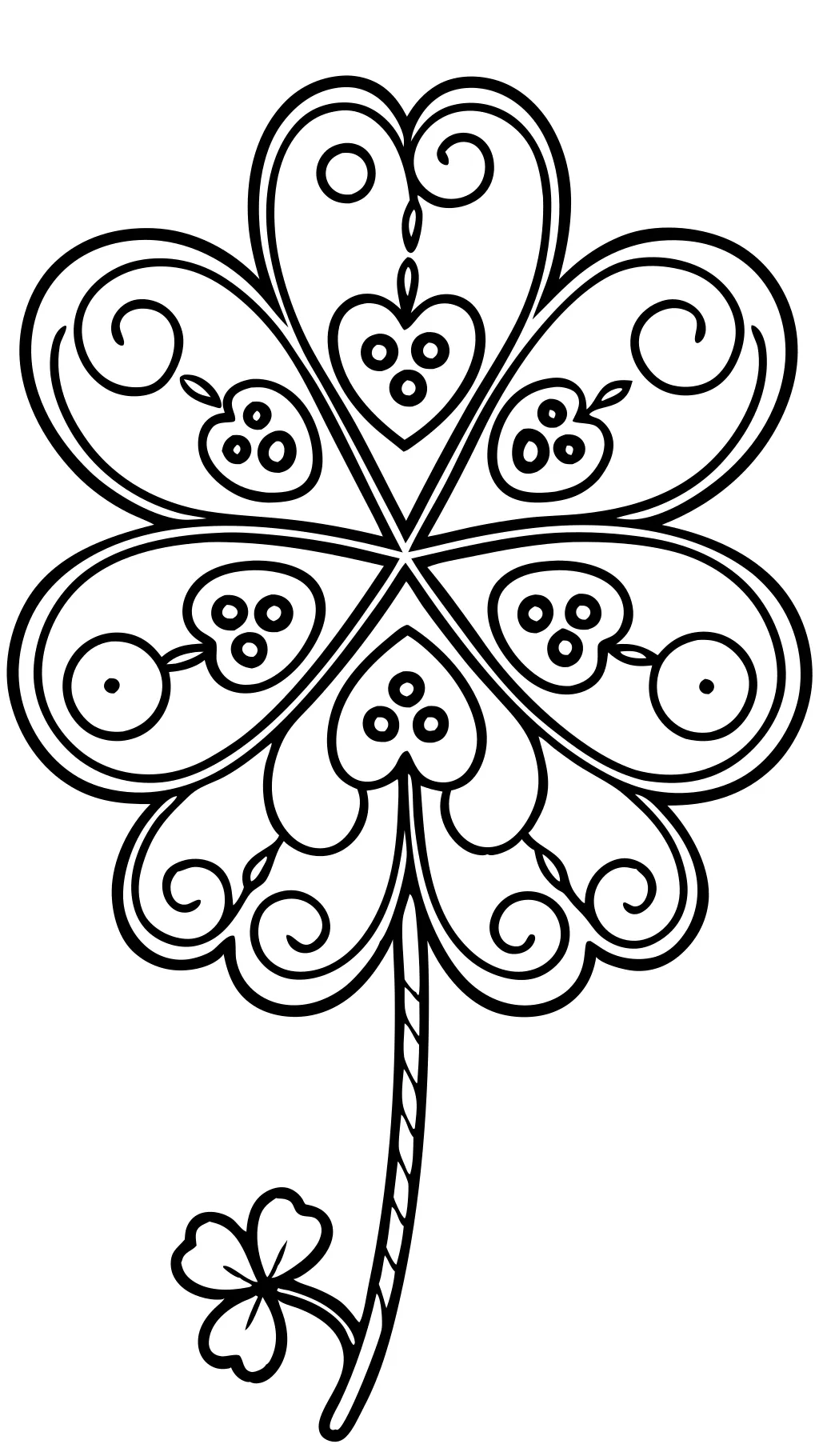 four leaf clover coloring page